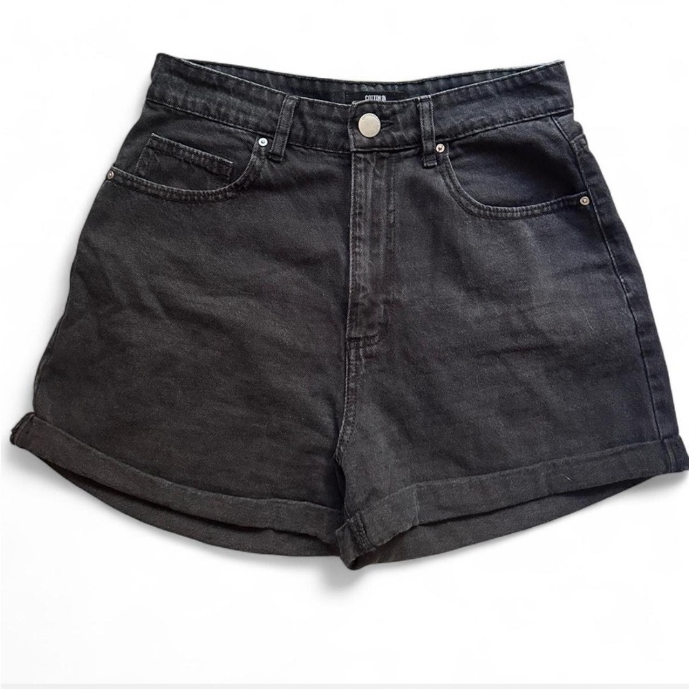 Cotton On Black High Rise Flashback Shorts - Size 6